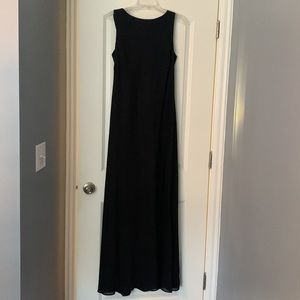 Night way Black long formal dress with draped back Size 16